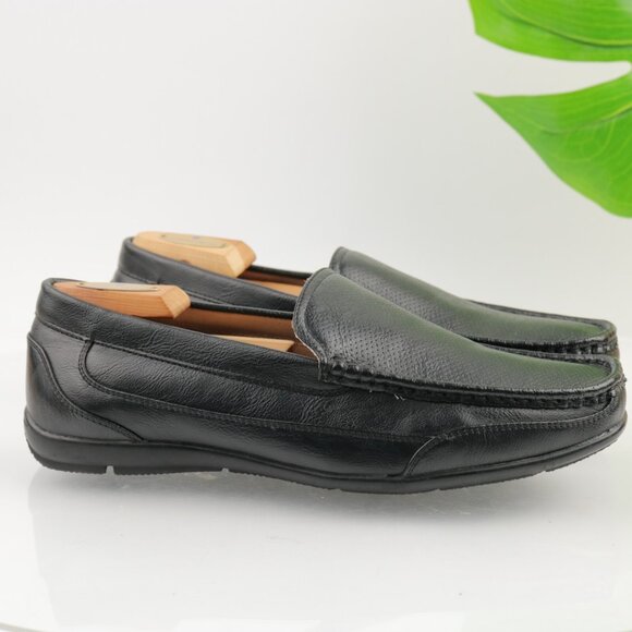 J Ferar Mens Barton Venetian Loafer Size 10.5 Black Vegan Slip On Moc Dress Shoe - Picture 12 of 12